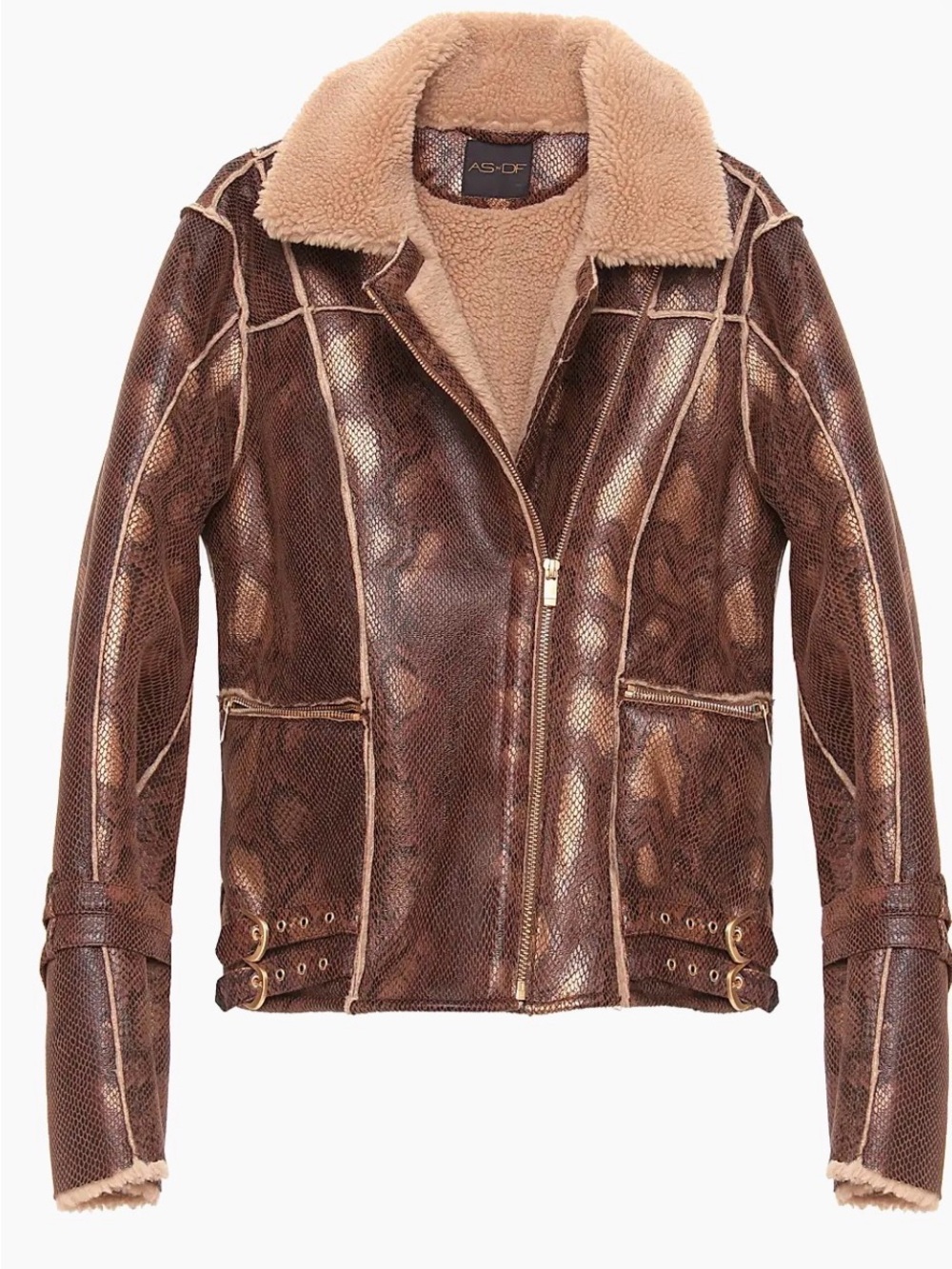 AS by DF Python-Print Faux Shearling Jacket